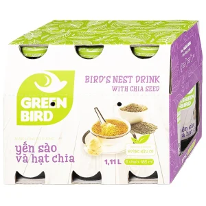Nước yến sào và hạt chia Greenbird giúp khỏe dáng đẹp da và bổ sung năng lượng (6 chai x 185ml)