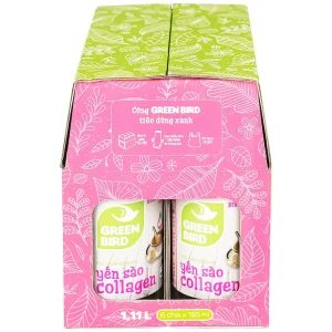Nước yến sào Collagen Greenbird giúp bổ sung năng lượng, dưỡng chất từ yến sào và collagen (6 chai x 185ml)