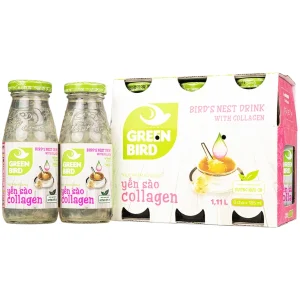 Nước yến sào Collagen Greenbird giúp bổ sung năng lượng, dưỡng chất từ yến sào và collagen (6 chai x 185ml)