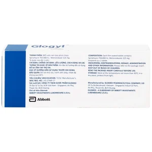 Viên nén Glogyl Glomed điều trị nhiễm khuẩn răng miệng cấp tính, mạn tính (2 vỉ x 10 viên)