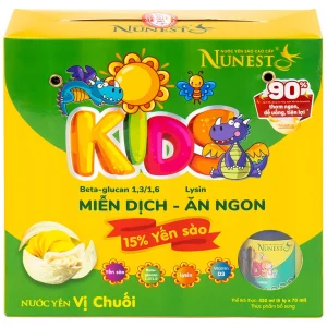 Nước yến sào cao cấp Nunest Kids vị chuối tăng cường sức khoẻ, ăn ngon (6 hũ x 70ml)