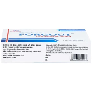 Thuốc Forgout 40mg TW3 điều trị tăng acid uric mạn tính, viêm khớp do gout (2 vỉ x 15 viên)