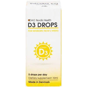 Dung dịch D3 Drops 10ml Dao Nordic Health bổ sung vitamin D3, hỗ trợ phát triển của xương