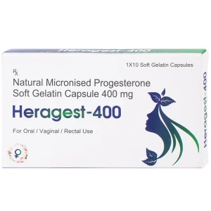 Viên nội tiết tố Heragest - 400 hỗ trợ dự phòng sảy thai, vô sinh nữ, hội chứng tiền kinh nguyệt (1 vỉ x 10 viên)