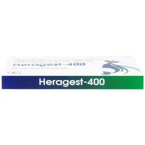 Viên nội tiết tố Heragest - 400 hỗ trợ dự phòng sảy thai, vô sinh nữ, hội chứng tiền kinh nguyệt (1 vỉ x 10 viên)
