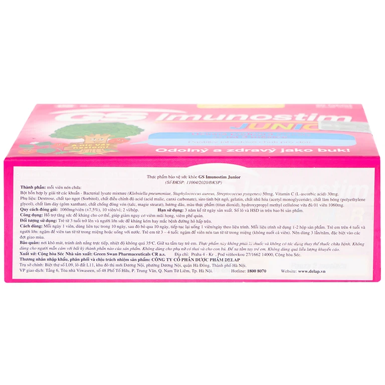 Viên ngậm GS Imunostim Junior tăng cường chức năng hệ miễn dịch (2 vỉ x 10 viên)