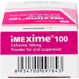 Hỗn dịch uống Imexime 100 Imexpharm điều trị nhiễm khuẩn đường tiết niệu, viêm thận - bể thận (12 gói x 2g)