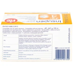 Đầu kim tiểu đường PIC Insupen Original dùng để gắn vào đầu bút tiêm Insulin (100 Cái)