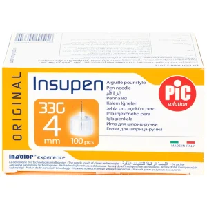 Đầu kim tiểu đường PIC Insupen Original dùng để gắn vào đầu bút tiêm Insulin (100 Cái)