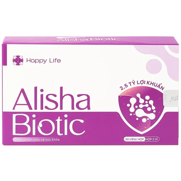 Viên uống Alisha Biotic For Women Happy Life bổ sung lợi khuẩn, hỗ trợ sức khoẻ nữ giới (3 vỉ x 10 viên)