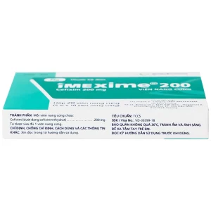 Thuốc Imexime 200 Imexpharm điều trị nhiễm khuẩn đường tiết niệu, viêm thận - bể thận (2 vỉ x 10 viên)