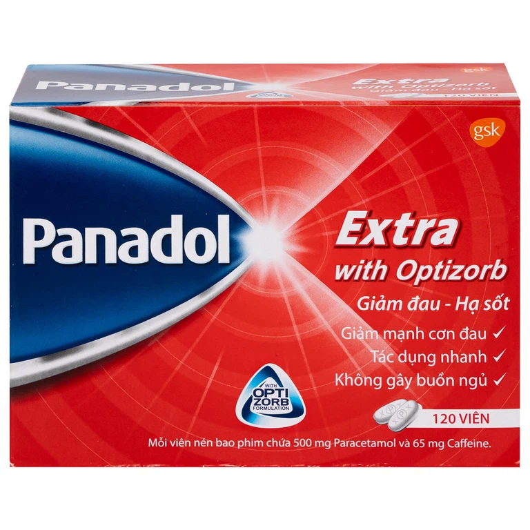 Viên nén Panadol Extra With Optizorb GSK giảm đau, hạ sốt nhanh, không gây buồn ngủ (12 vỉ x 10 viên)