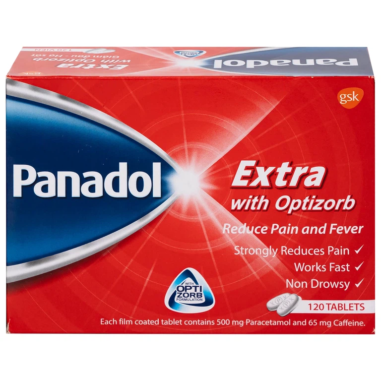 Viên nén Panadol Extra With Optizorb GSK giảm đau, hạ sốt nhanh, không gây buồn ngủ (12 vỉ x 10 viên)