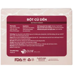 Bột củ dền nguyên chất Datino 3g tác dụng thông tâm, mạnh tỳ, hạ khí, bổ nội tạng