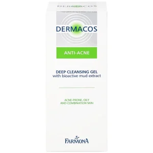 Gel rửa sạch sâu ngừa mụn chứa bùn hoạt tính Dermacos Anti-Acne Deep Cleansing Gel giảm nhờn trên da (150ml)