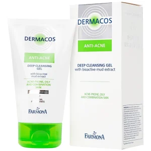 Gel rửa sạch sâu ngừa mụn chứa bùn hoạt tính Dermacos Anti-Acne Deep Cleansing Gel giảm nhờn trên da (150ml)