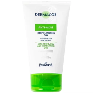 Gel rửa sạch sâu ngừa mụn chứa bùn hoạt tính Dermacos Anti-Acne Deep Cleansing Gel giảm nhờn trên da (150ml)