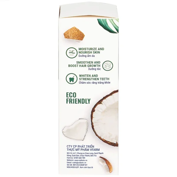 Dầu Dừa Tươi Raw Virgin Coconut Oil Coboté 50ml dưỡng ẩm da, dưỡng tóc, chăm sóc răng miệng