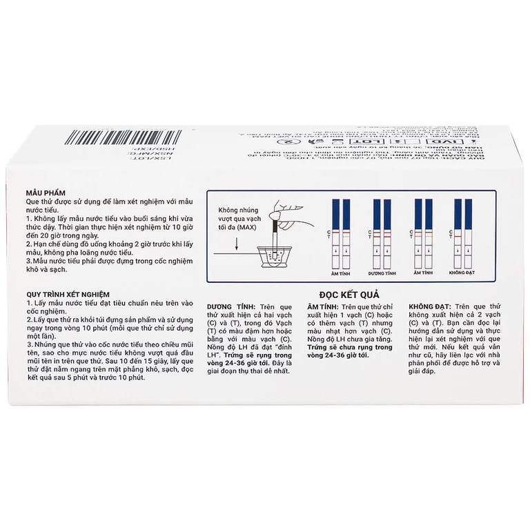 Que thử rụng trứng Safefit Test dùng để xác định ngày rụng trứng (7 que)