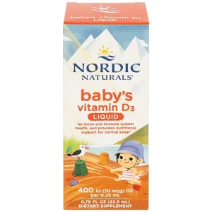 Dung dịch Nordic Naturals Baby's Vitamin D3 22.5ml bổ sung Vitamin D, tăng cường hấp thu canxi vào xương