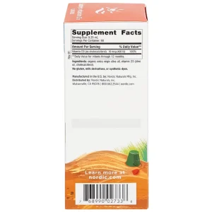 Dung dịch Nordic Naturals Baby's Vitamin D3 22.5ml bổ sung Vitamin D, tăng cường hấp thu canxi vào xương