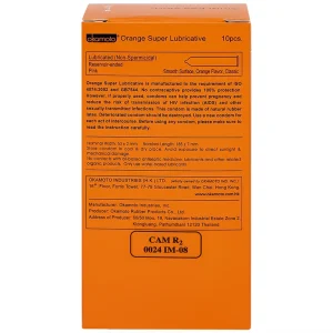 Bao cao su Okamoto Skinless skin Orange mềm mại, dẻo dai (10 cái)