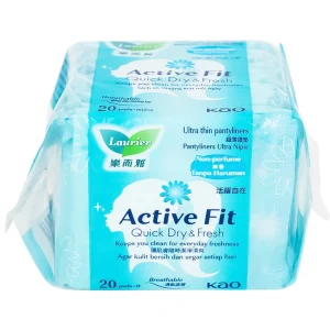 Băng vệ sinh Laurier Active Fit Quick Dry And Fresh hàng ngày hút ẩm hiệu quả, không gây hầm hơi (20 miếng)
