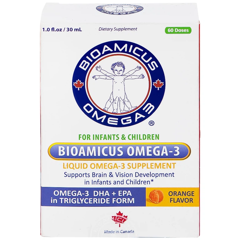 Thực phẩm bảo vệ sức khỏe Bioamicus Omega-3 hỗ trợ tốt cho mắt và não (30ml)