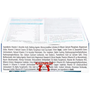 Viên uống Visionace Original Vitabiotics bổ sung vitamin, khoáng chất, lutein, hỗ trợ cải thiện thị lực (2 vỉ x 15 viên)