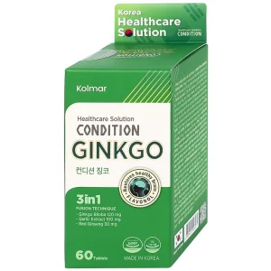 Thực phẩm bảo vệ sức khỏe Condition Ginkgo Kolmar hỗ trợ tăng bổ não cải thiện trí nhớ (60 viên)