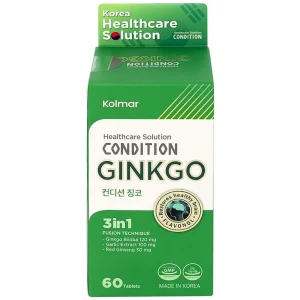 Thực phẩm bảo vệ sức khỏe Condition Ginkgo Kolmar hỗ trợ tăng bổ não cải thiện trí nhớ (60 viên)