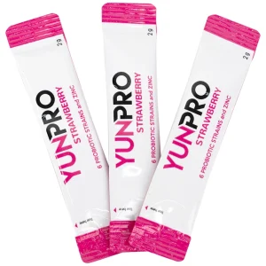 Men vi sinh Yunpro strawberry 2g DHG Pharma bổ sung lợi khuẩn bổ sung lợi khuẩn, giúp tăng cường hệ vi sinh đường ruột (20 gói)