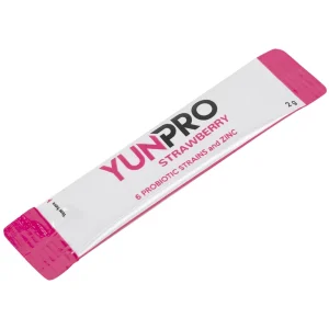 Men vi sinh Yunpro strawberry 2g DHG Pharma bổ sung lợi khuẩn bổ sung lợi khuẩn, giúp tăng cường hệ vi sinh đường ruột (20 gói)
