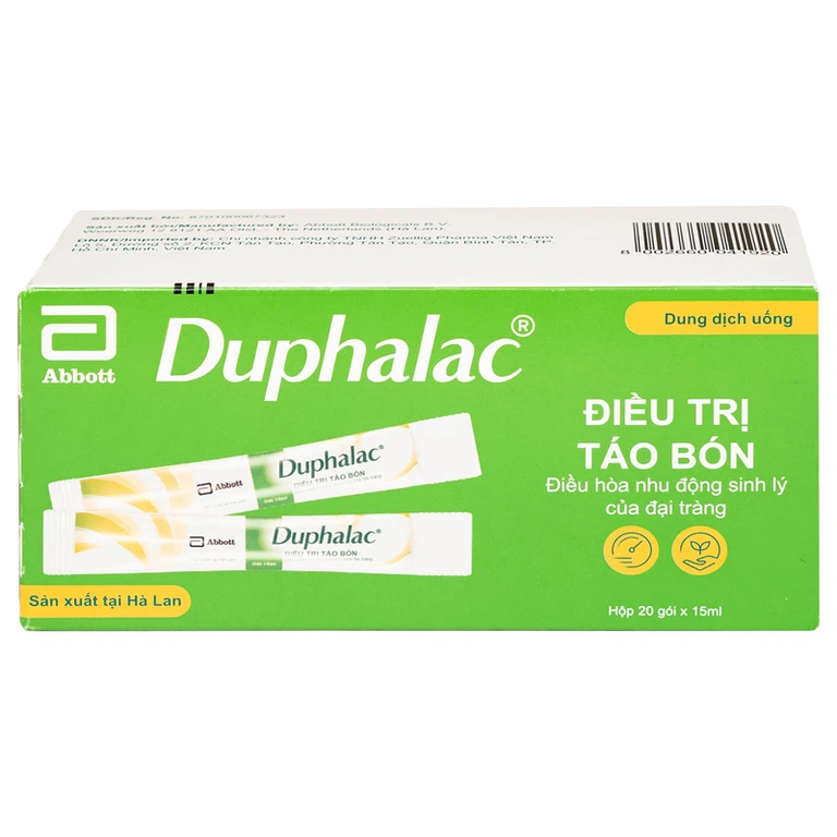 Thuốc Duphalac Abbott điều trị táo bón, điều hòa nhu động sinh lý của đại tràng (20 gói x 15ml)