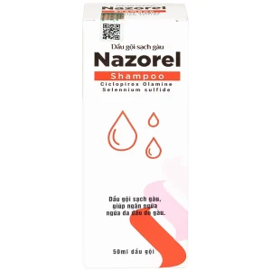 Dầu gội trị gàu Nazorel 50ml hỗ trợ điều trị mẩn ngứa da đầu do gàu và nấm, viêm da