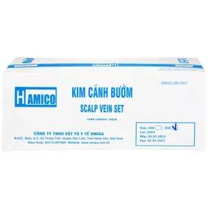 Kim cánh bướm Omiga 25g Hamico sử dụng lấy máu, truyền dịch hoặc tiêm thuốc vào tĩnh mạch (100 cái)