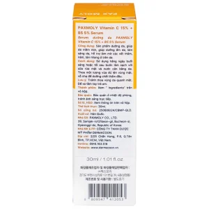 Serum Pax Moly Vitamin C 15% + B5 5% (Orange) giúp dưỡng ẩm, làm sáng da, làm mờ các vết thâm (30ml)