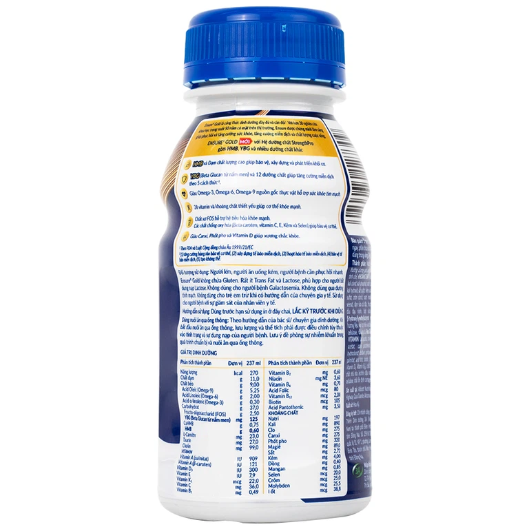 Sữa Ensure Gold StrengthPro hương vani 237ml Abbott tăng cường sức khỏe, tăng cường miễn dịch