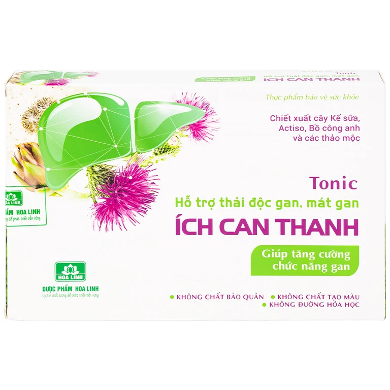 Thực phẩm bảo vệ sức khỏe Ích Can Thanh Hoa Linh hỗ trợ thải độc gan, tăng cường chức năng gan (6 lọ x 10ml)