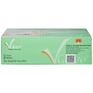 Găng tay cao su y tế nhám không bột VGlove Size L (100 cái)