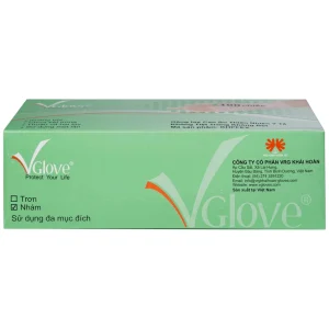 Găng tay cao su y tế nhám không bột VGlove Size L (100 cái)
