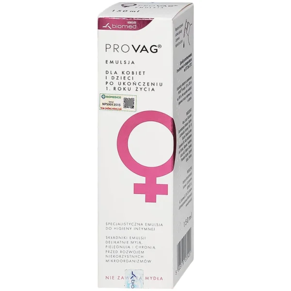 Dung dịch vệ sinh phụ nữ hàng ngày Provag Emulsion 150ml Biomed làm sạch cơ quan sinh dục ngoài