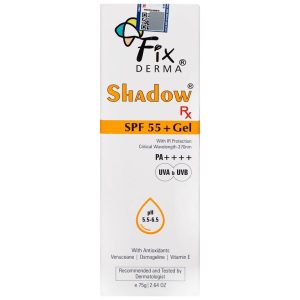 Kem chống nắng Fixderma Shadow SPF 55+ Gel 75g giúp bảo vệ da khỏi tác động của ánh nắng và tia IR