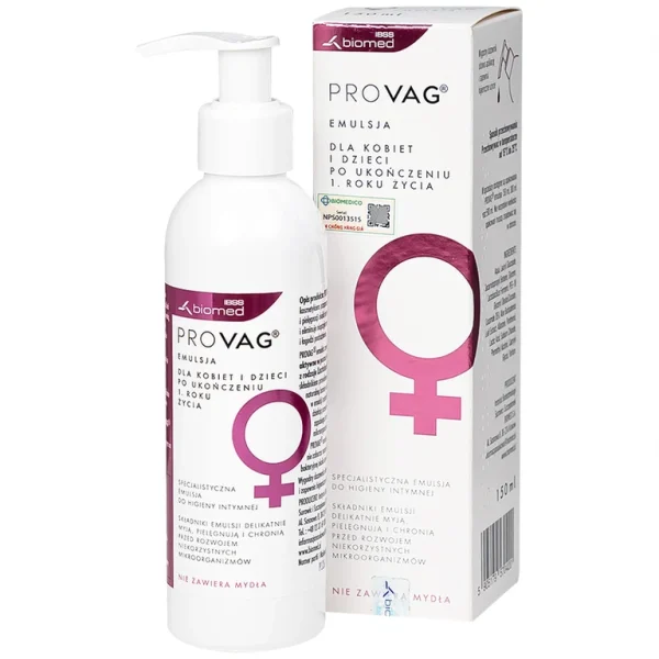 Dung dịch vệ sinh phụ nữ hàng ngày Provag Emulsion 150ml Biomed làm sạch cơ quan sinh dục ngoài