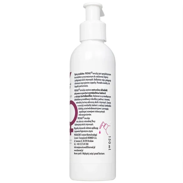 Dung dịch vệ sinh phụ nữ hàng ngày Provag Emulsion 150ml Biomed làm sạch cơ quan sinh dục ngoài