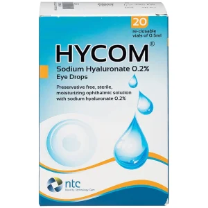 Dung dịch nhỏ mắt Hycom Sodium Hyaluronate 0.2% NTC Pharma giảm kích ứng, khô, rát mắt (20 ống x 0.5ml)