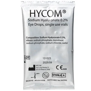 Dung dịch nhỏ mắt Hycom Sodium Hyaluronate 0.2% NTC Pharma giảm kích ứng, khô, rát mắt (20 ống x 0.5ml)