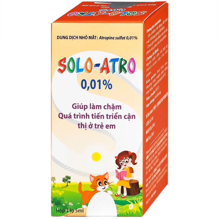 Dung dịch nhỏ mắt Solo-Atro Solopharm kiểm soát cận thị ở trẻ em, làm chậm quá trình tiến triển cận thị (5ml)