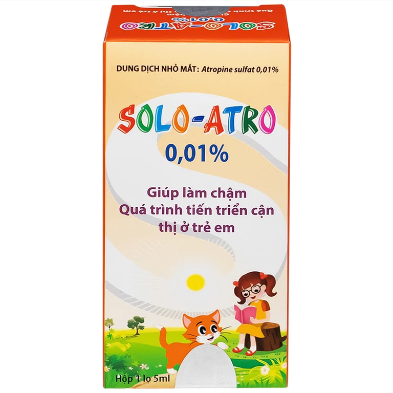 Dung dịch nhỏ mắt Solo-Atro Solopharm kiểm soát cận thị ở trẻ em, làm chậm quá trình tiến triển cận thị (5ml)