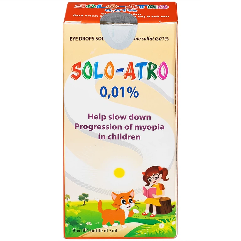 Dung dịch nhỏ mắt Solo-Atro Solopharm kiểm soát cận thị ở trẻ em, làm chậm quá trình tiến triển cận thị (5ml)